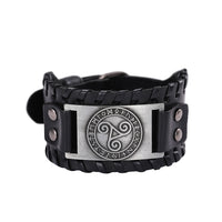 Leather Celtic Triskele Wristband