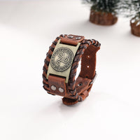 Leather Celtic Triskele Wristband