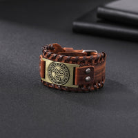 Leather Celtic Triskele Wristband