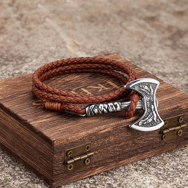 Leather Hatchet Wrap Bracelet