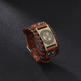 Leather Celtic Triskele Wristband