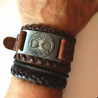 Leather Yggdrasil (Tree of Life) Wristband