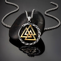 Stainless Steel Valknut/Jörmungandr Necklace