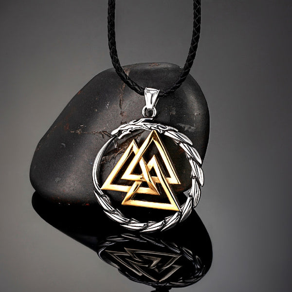 Stainless Steel Valknut/Jörmungandr Necklace