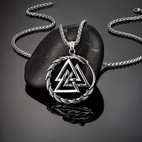 Stainless Steel Valknut/Jörmungandr Necklace