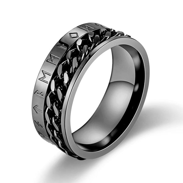 Stainless Steel Runes/Chain Ring