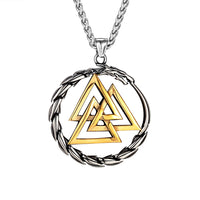 Stainless Steel Valknut/Jörmungandr Necklace