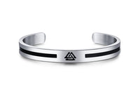 Stainless Steel Valknut Open Cuff Bracelet