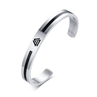 Stainless Steel Valknut Open Cuff Bracelet