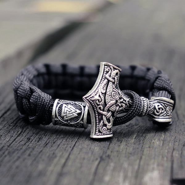 Mjölnir Braided Rope Bracelet