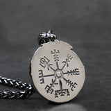 Stainless Steel Valknut/Vegvisir (Viking Compass) Necklace