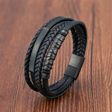 Leather/Stainless Steel Bracelet