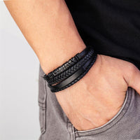 Leather/Stainless Steel Bracelet