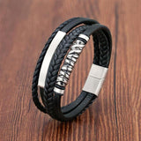 Leather/Stainless Steel Bracelet