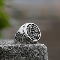 Stainless Steel Yggdrasil (Tree of Life)/Symbol Ring