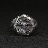 Stainless Steel Vegvisir(Viking Compass) Ring